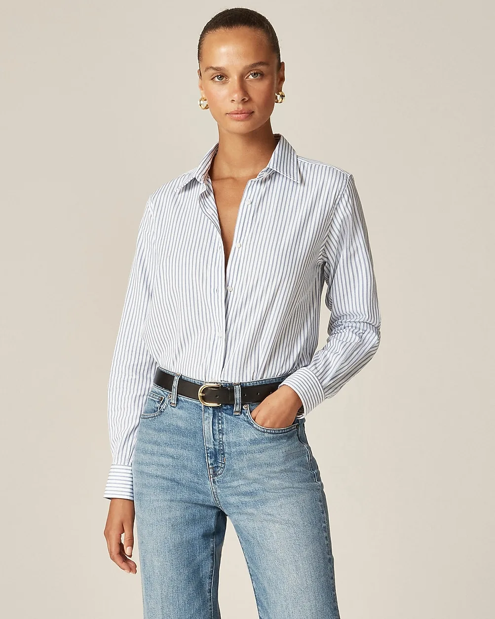 Jules Classic-Fit Shirt in Striped Cotton Poplin by J.Crew