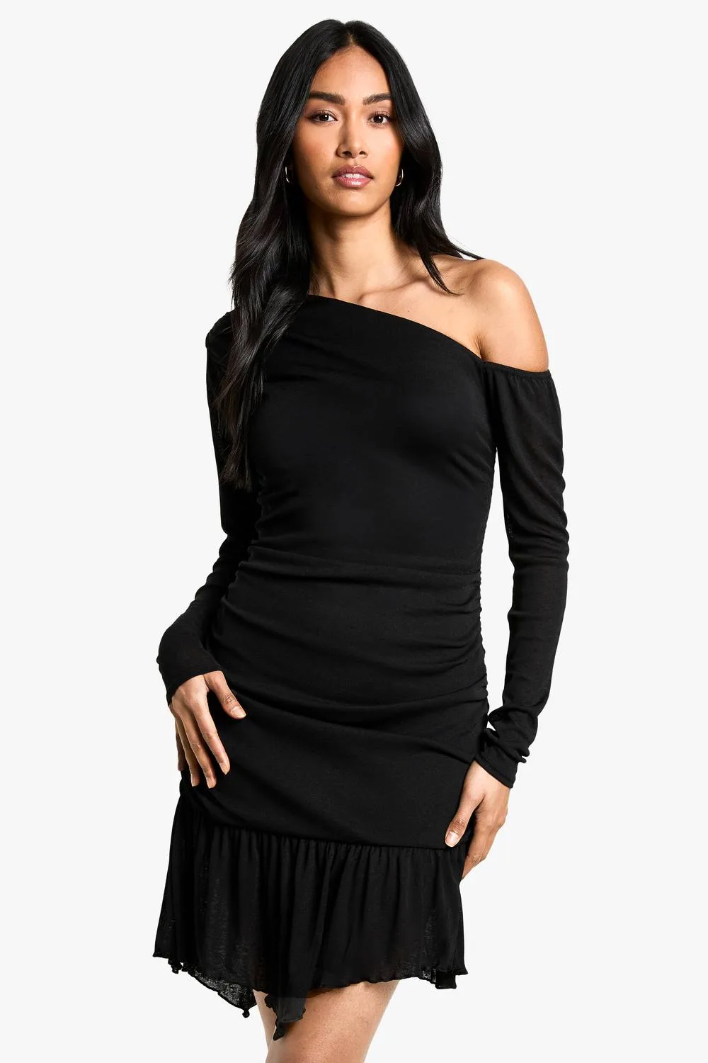 Burnout Mesh Ruched Mini Dress by boohoo
