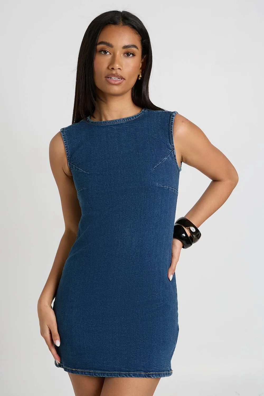 Basic Denim Shift Dress