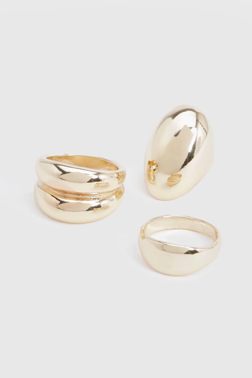 Chunky Statement Rings 3 Pack by boohoo