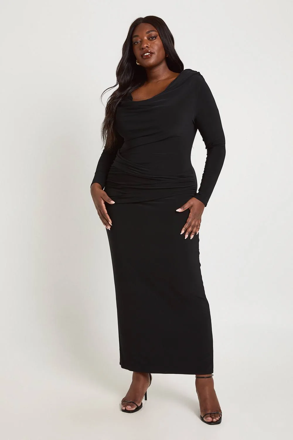 Slinky Bardot Column Maxi Dress