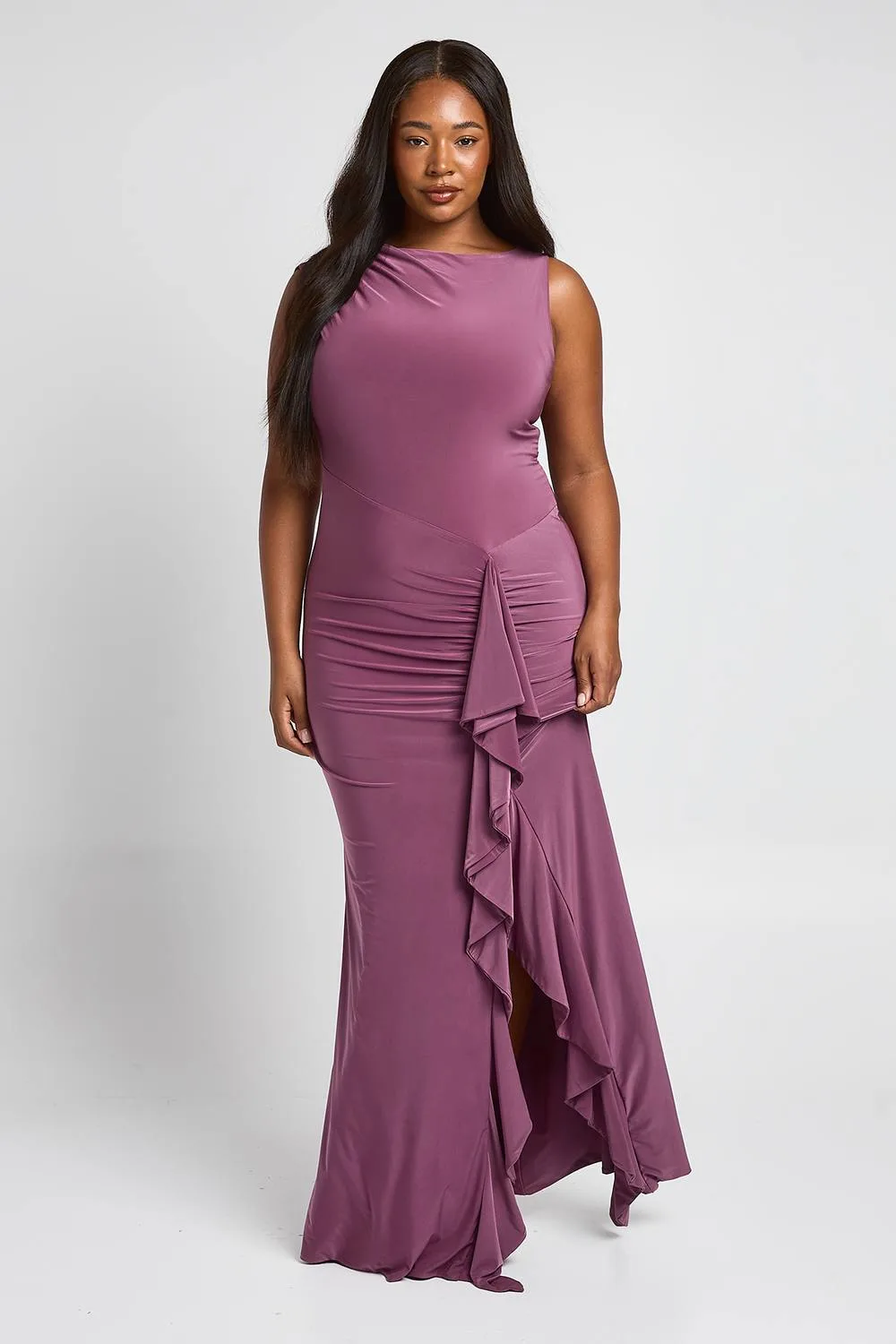 Soft Touch Ruffle Detail Maxi Dress by boohoo