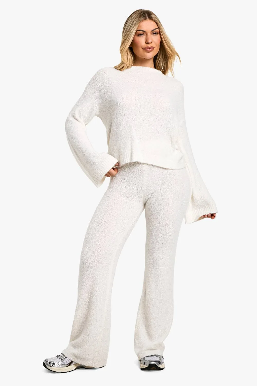 Boucle Wide Leg Trouser by boohoo