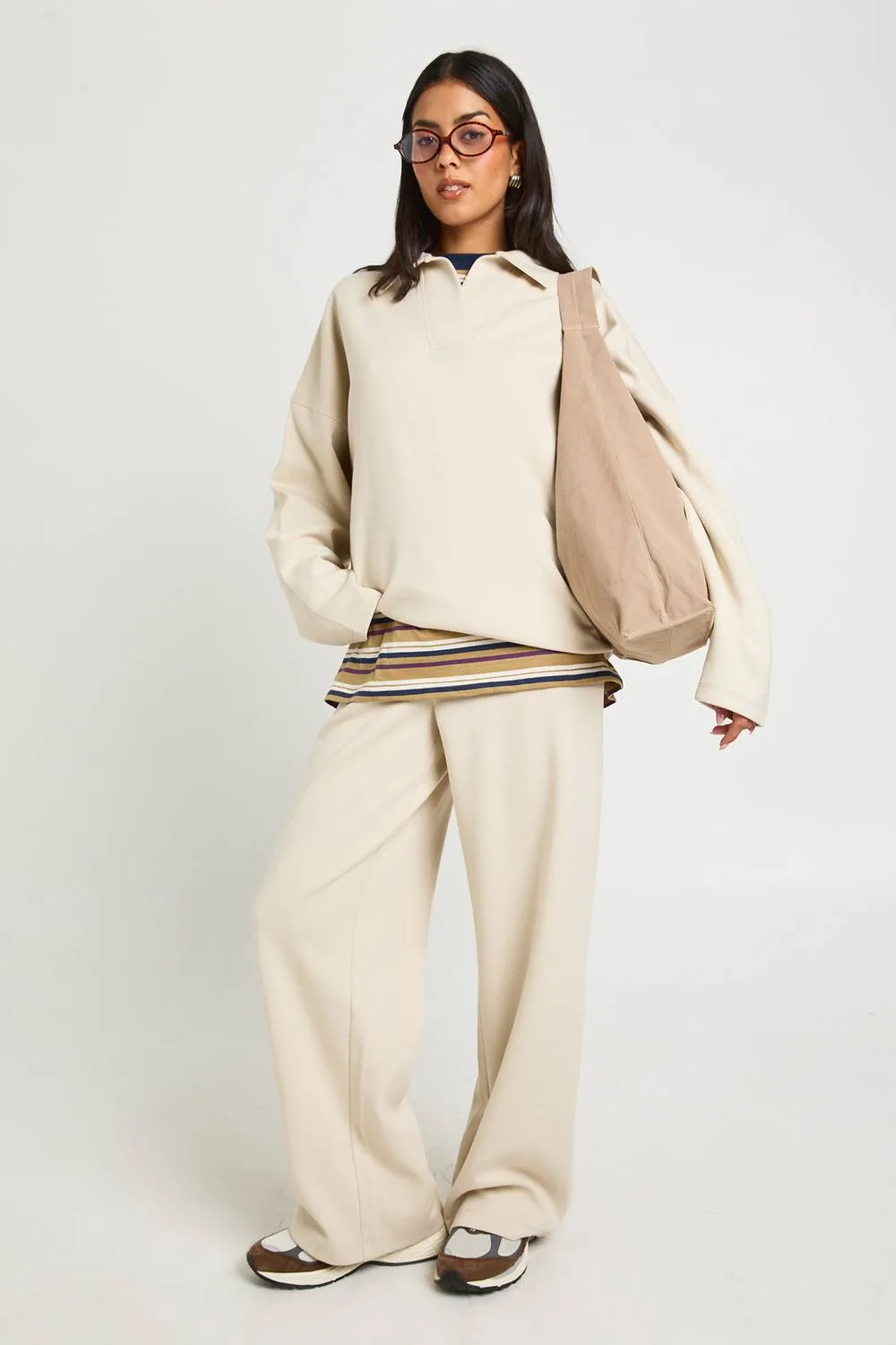 Interlock Straight Leg Jogger Pants by boohoo