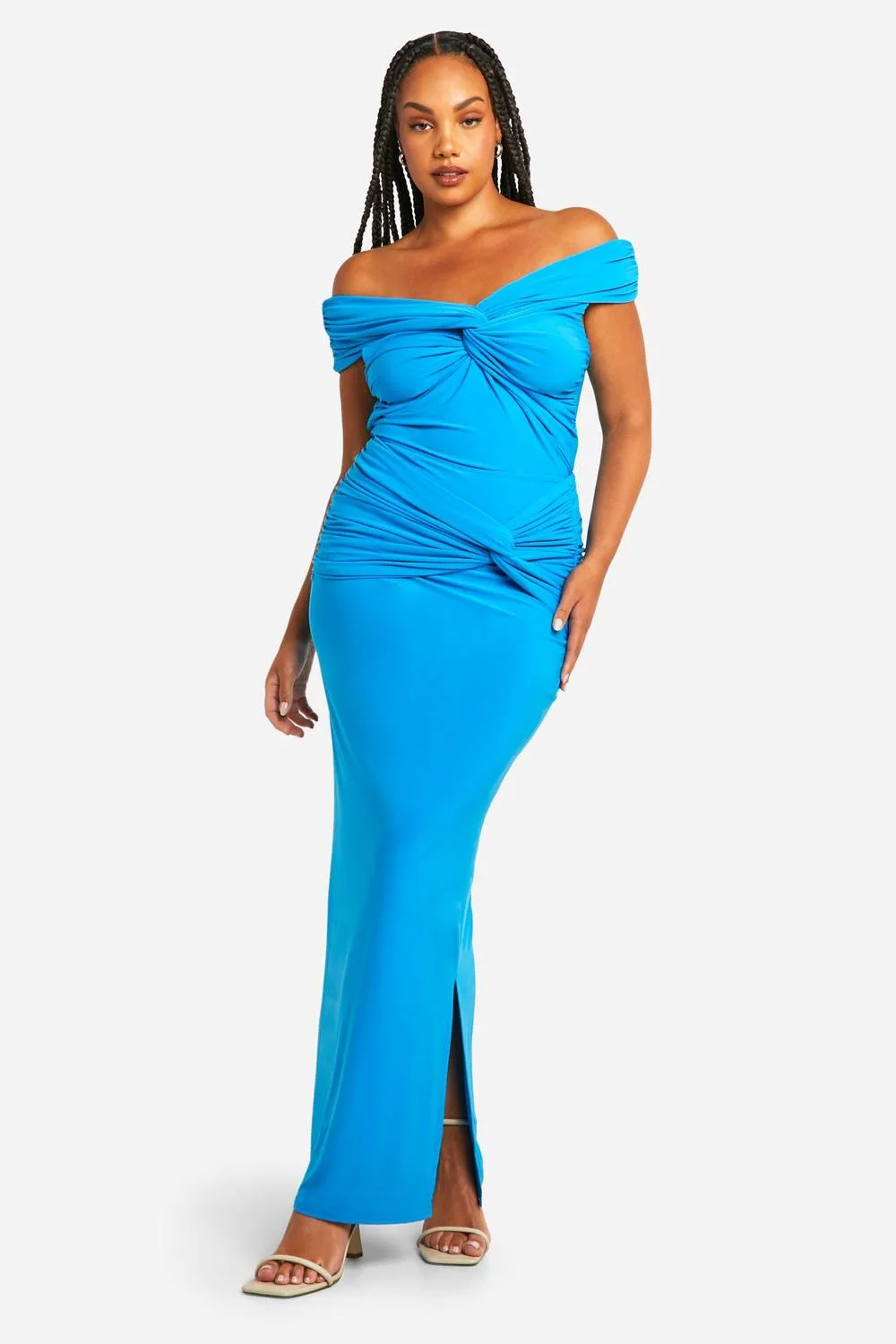 Double Slinky Twist Detail Maxi Skirt by boohoo