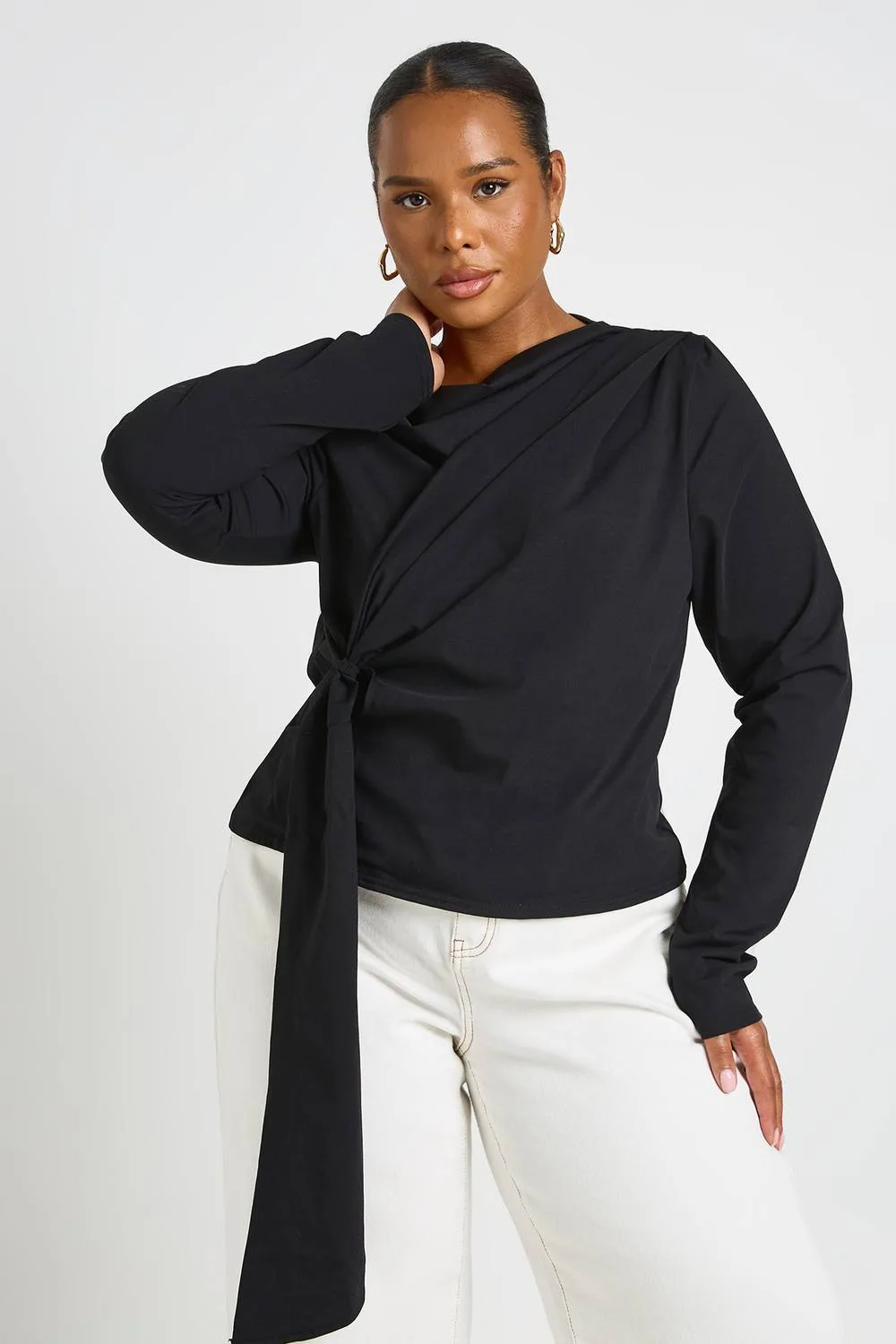 Knot Tie Long Sleeve Top