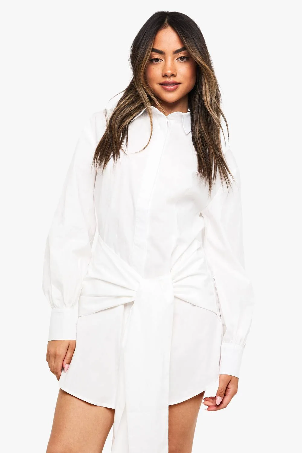 Wrap Shirt Dress by boohoo