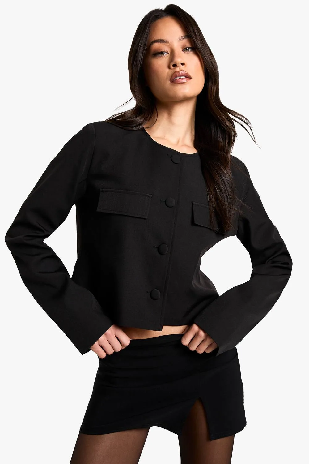 Boxy Fit Tailored Jacket by boohoo