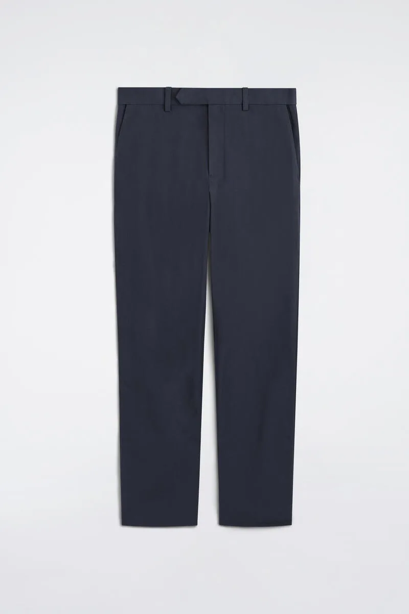 Cotton-Blend Slim-Fit Straight-Leg Pants