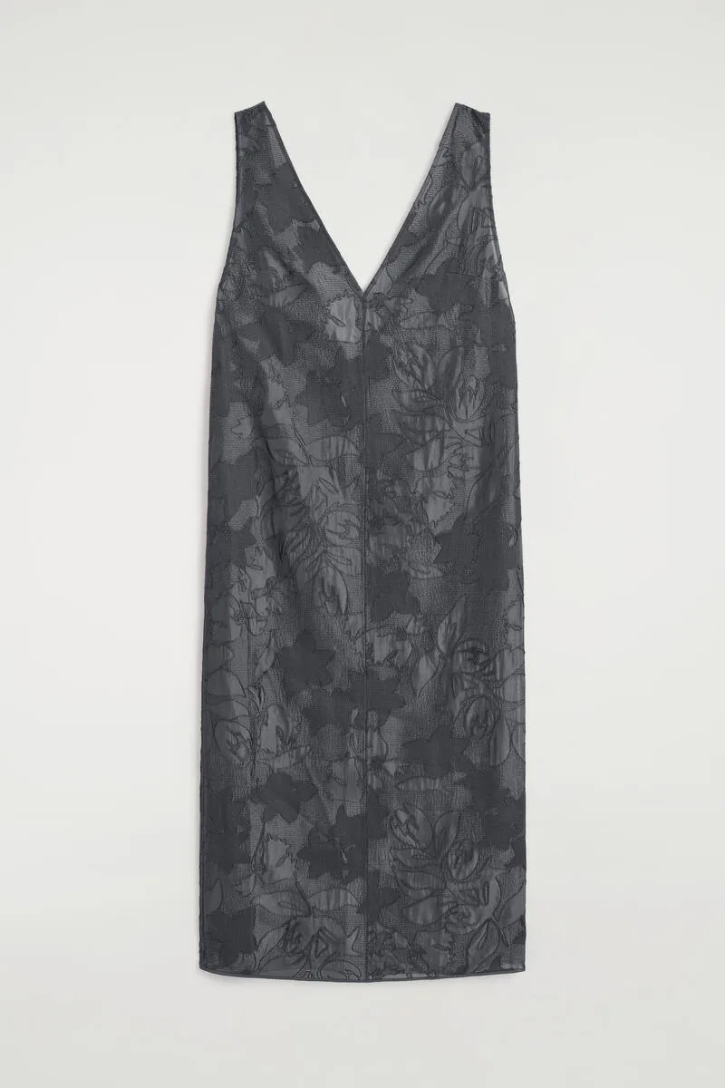 Embroidered Sheer V-Neck Dress by COS