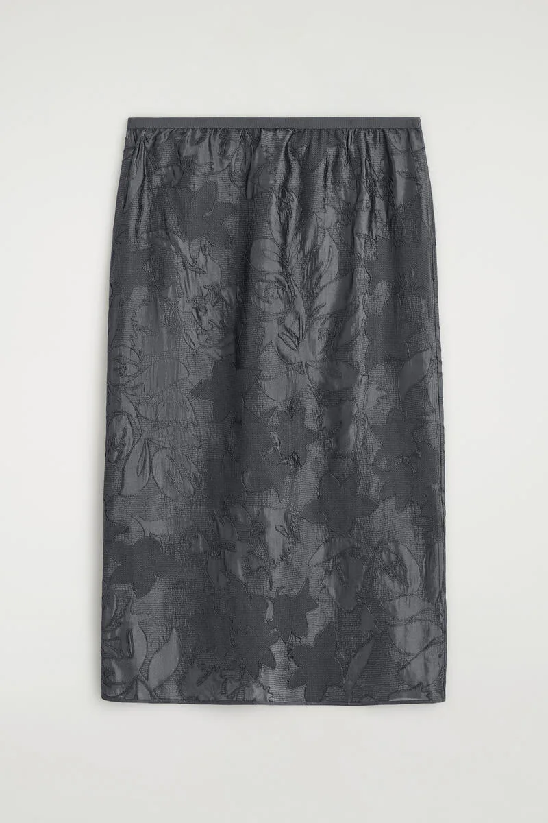 Embroidered Sheer Column Skirt by COS