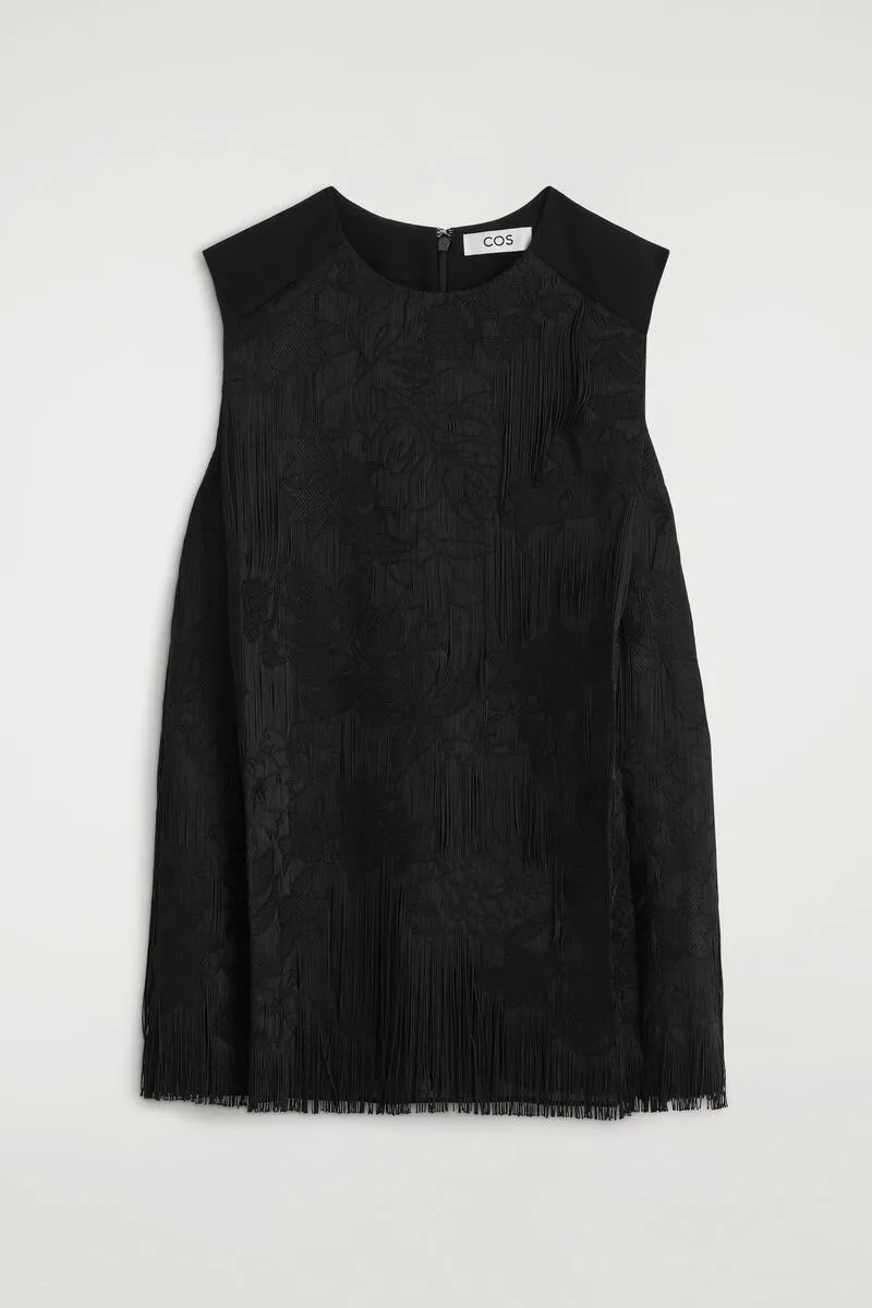 Embroidered Fringed Top by COS