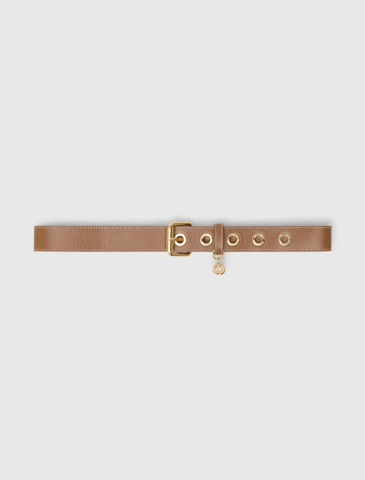 Leather Belt with Eyelets by Maje