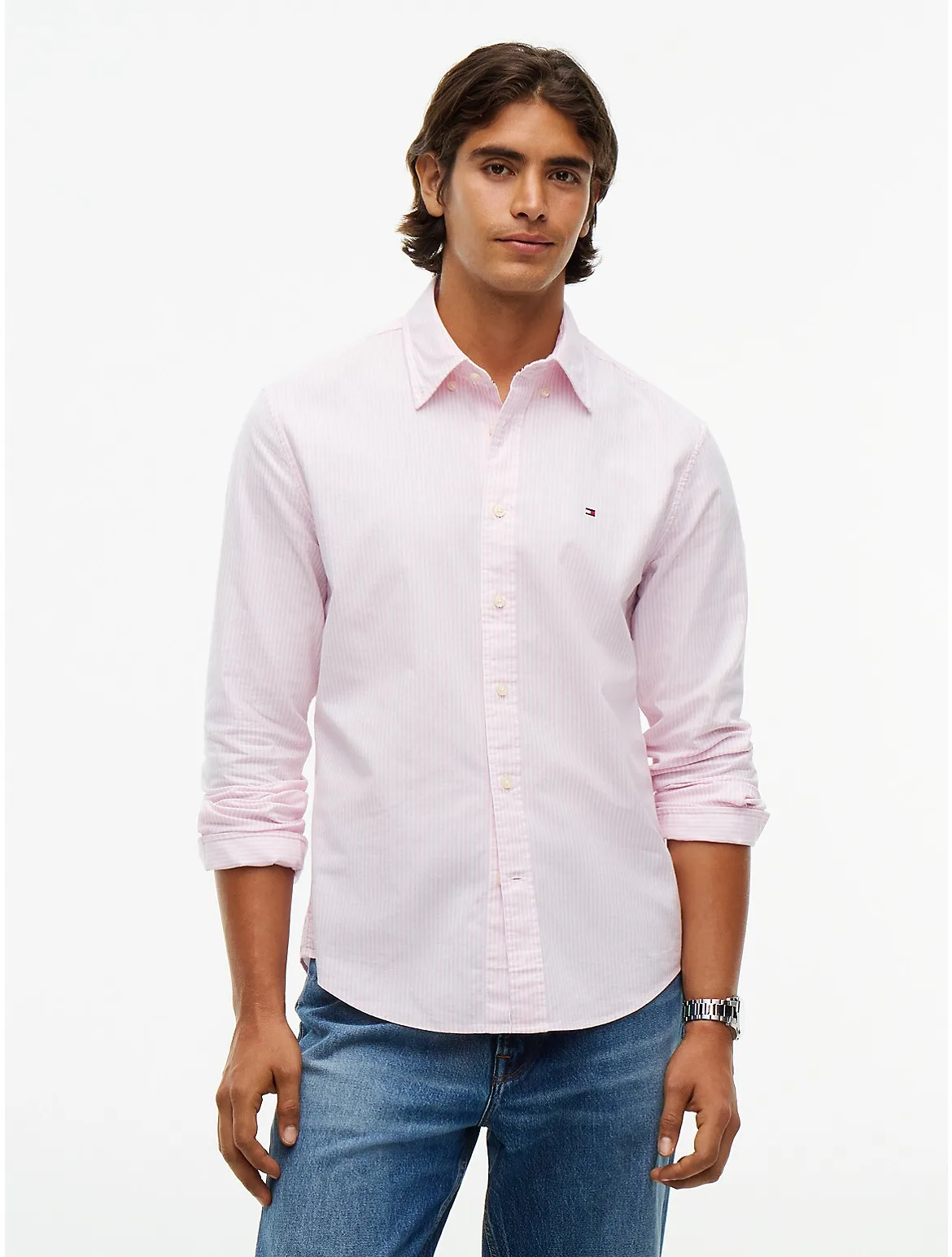 Regular Fit Striped Oxford Shirt by Tommy Hilfiger