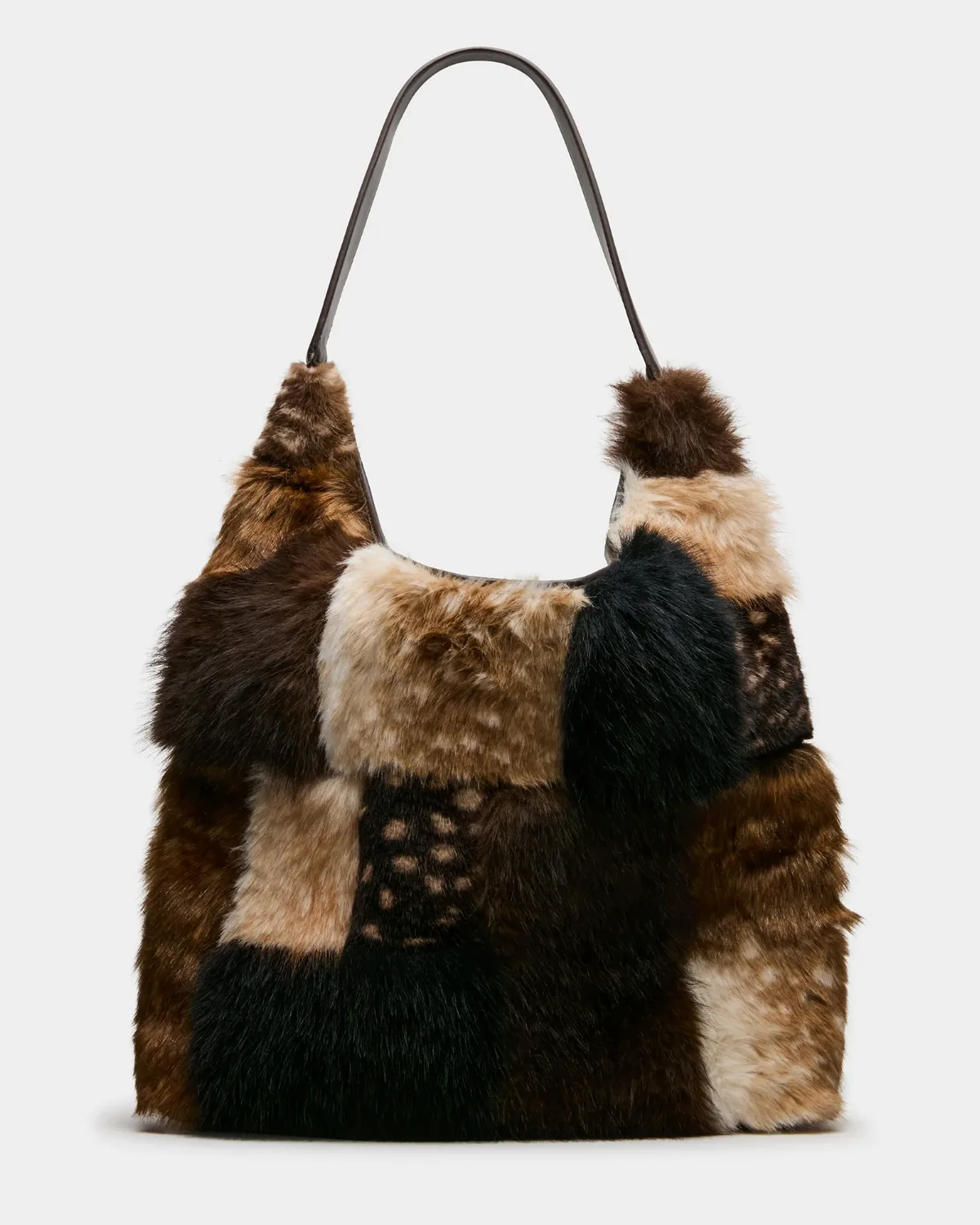 Lenores Faux Fur Bag Patchwork by Steve Madden