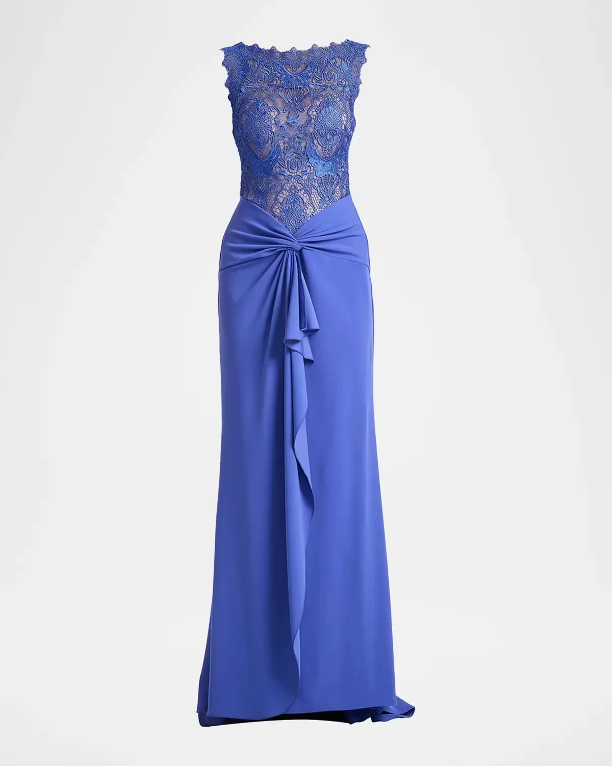 Evelise Ruffled Lace Gown by Tadashi Shoji