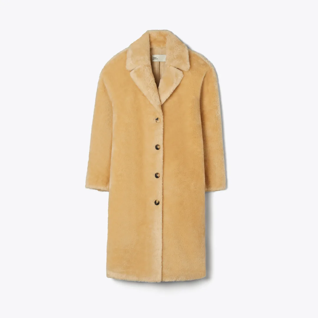 Faux Shearling Coat by Tory Burch