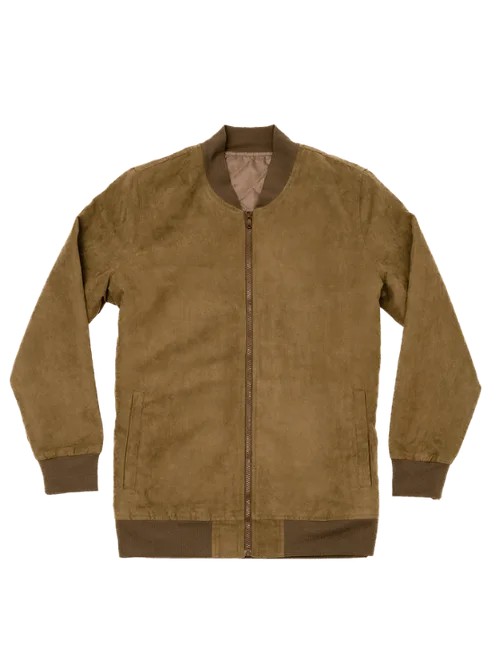Microfiber Suede Bomber Jacket by Dapper Boi