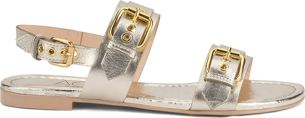 Summer Slingback Sandal in Platinum Leather by AGL
