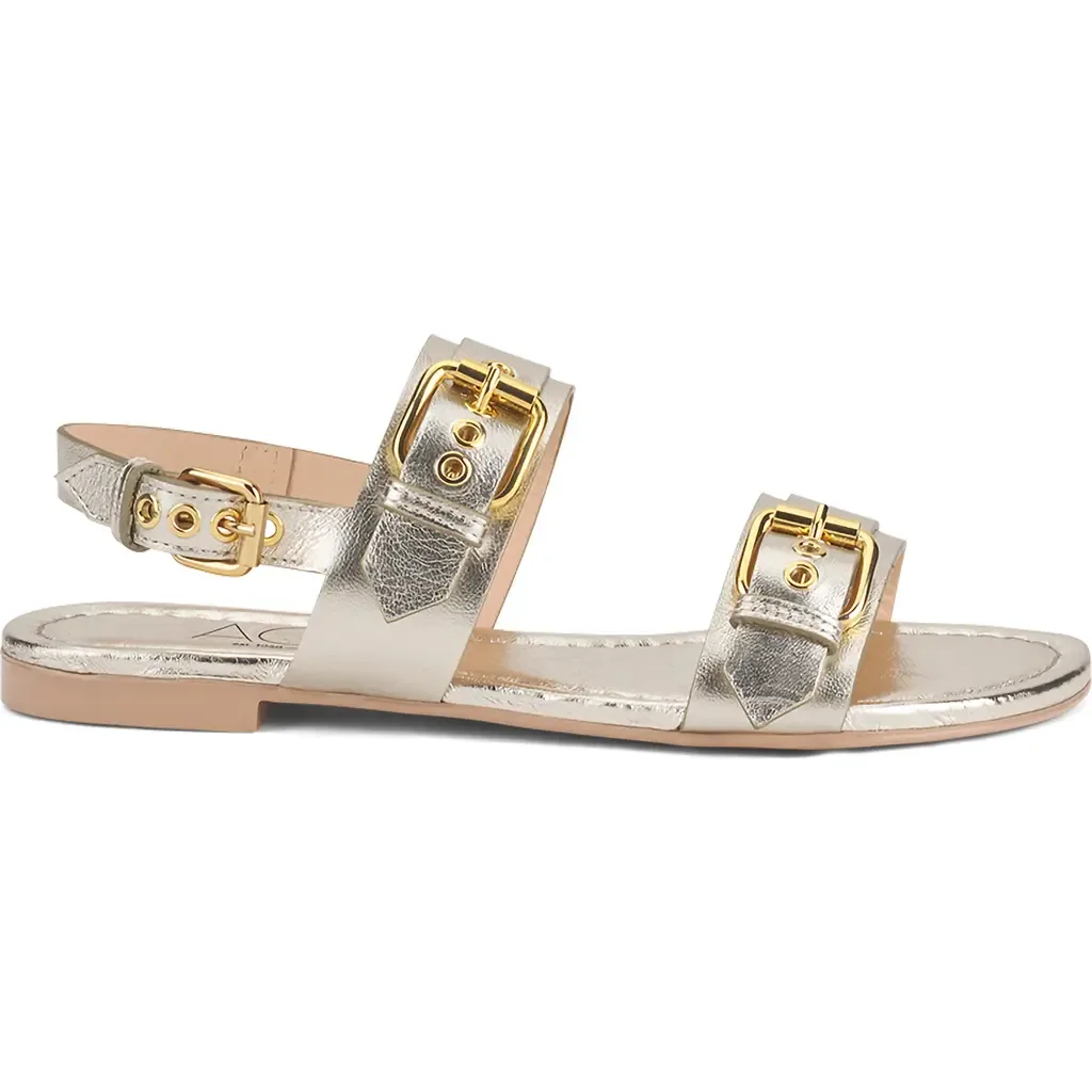 Summer Slingback Sandal in Platinum Leather by AGL