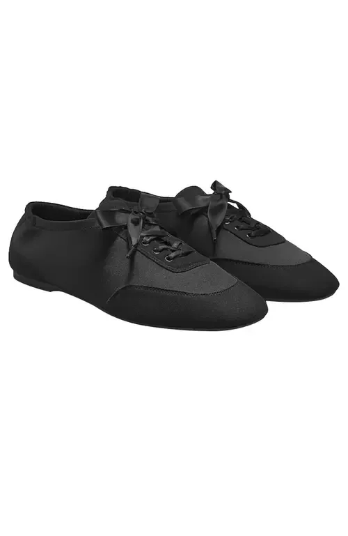 Cristina Square-Toe Lace-Up Satin Sneakerina by VIVAIA