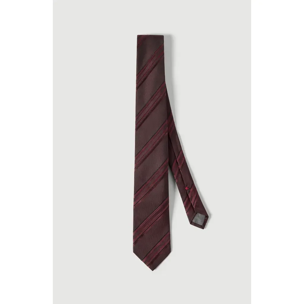 Textured Striped Silk Tie by Brunello Cucinelli