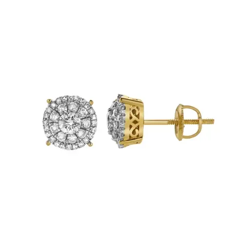 Velithra 10K Yellow Gold Cluster Diamond Earrings - 0.51 Cts by LuvMyJewelry