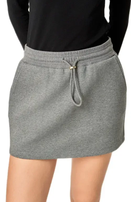 French Terry Drawstring Miniskirt by English Factory
