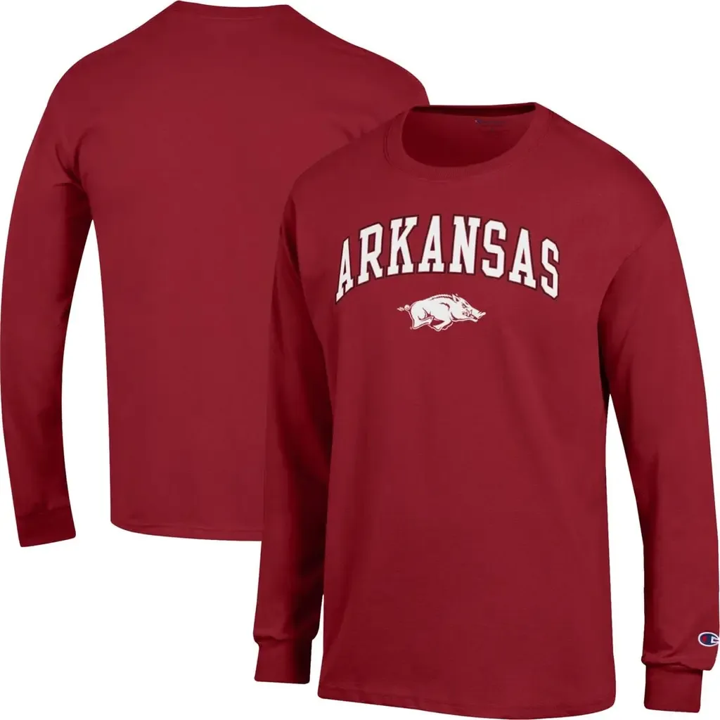 Champion Cardinal Arkansas Razorbacks Arch Over Logo Long Sleeve T-Shirt