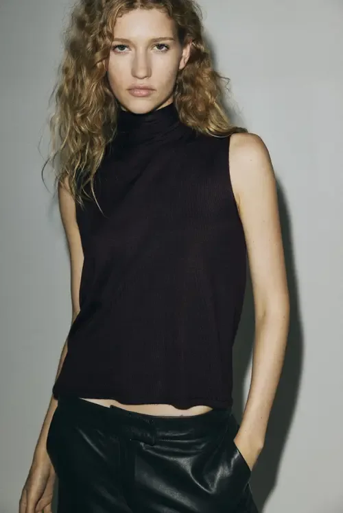 Scarf-Detail Turtleneck Top by H&M