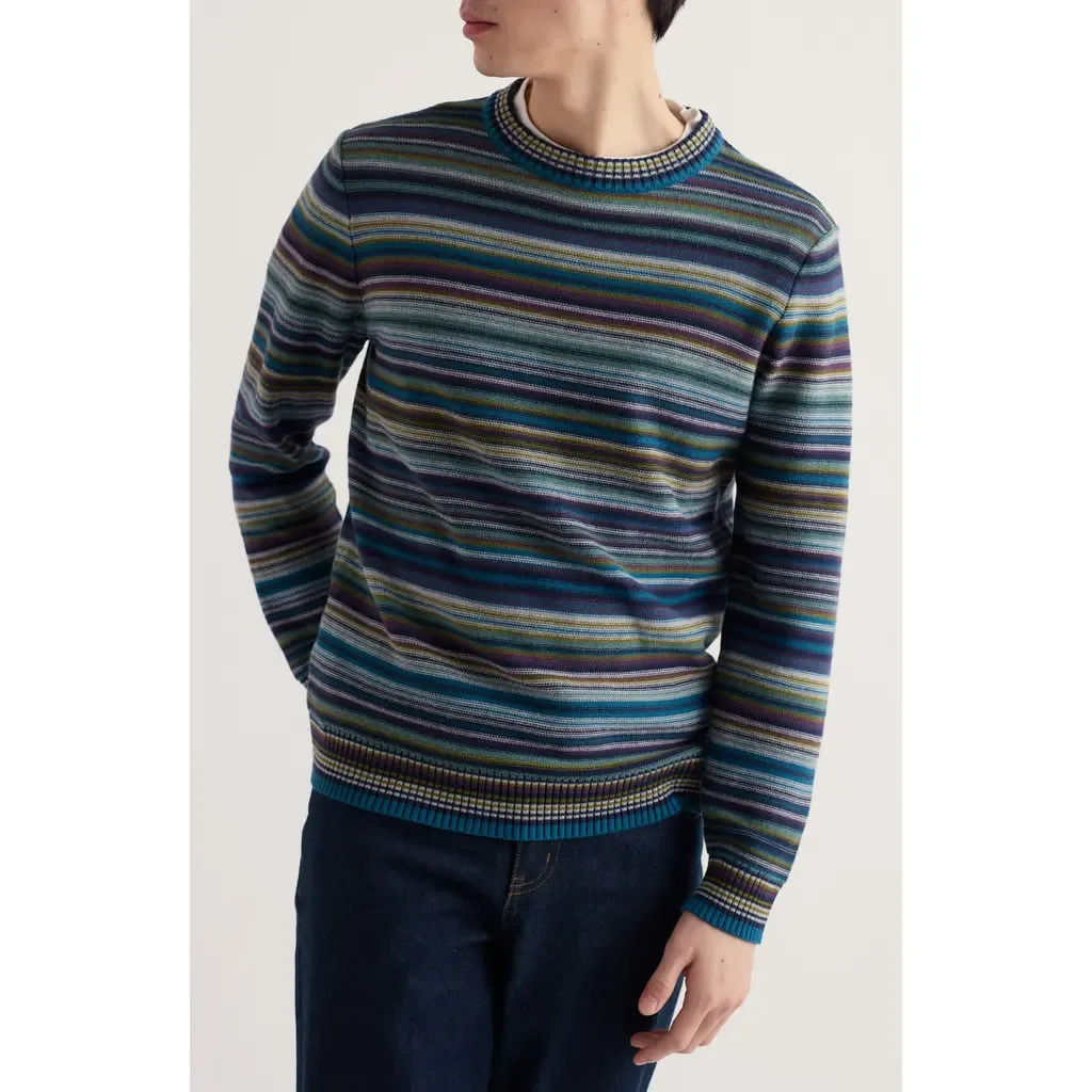 Trenale Stripe Organic Cotton Crewneck Sweater by Seasalt Cornwall