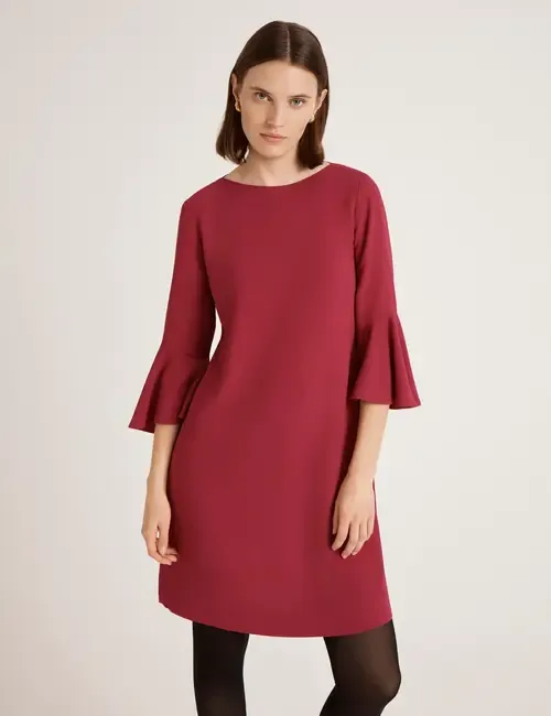Izzy Rich Crepe Long Sleeve Short Dress by Finery London