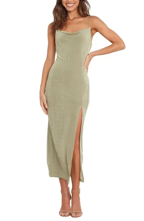 Diani Cowl Neck Midi Slipdress by Petal & Pup