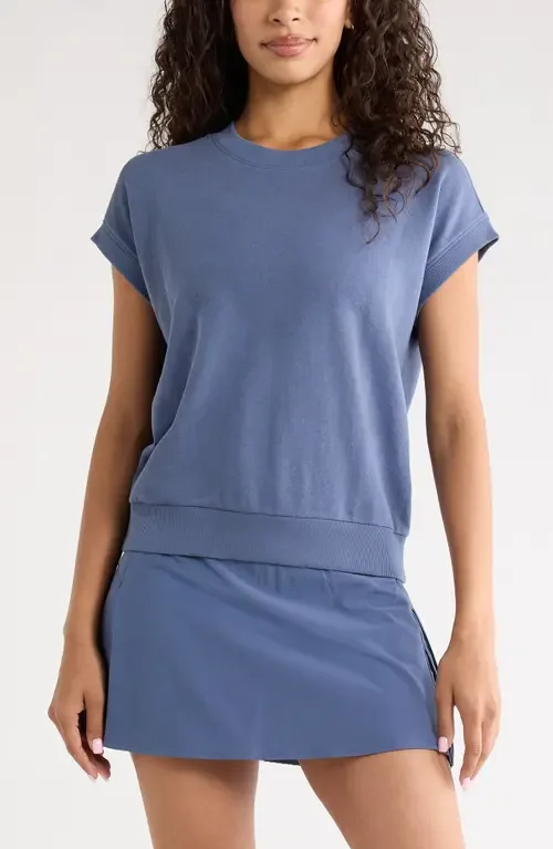 Go Easy Terry Cotton Blend Sweatshirt by Zella