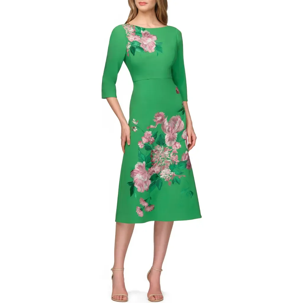 Greta Floral Embroidered Gown by Kay Unger