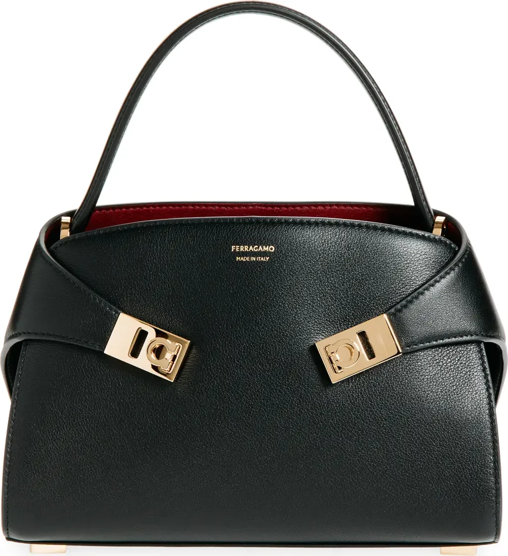 Extra Small Hug Leather Top Handle Bag by FERRAGAMO
