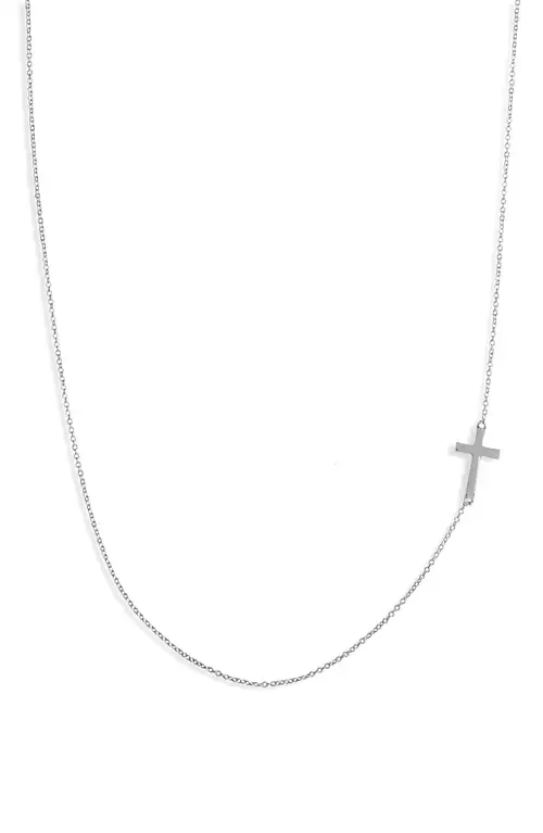 Sideways 14K Gold Cross Pendant Necklace by Bony Levy