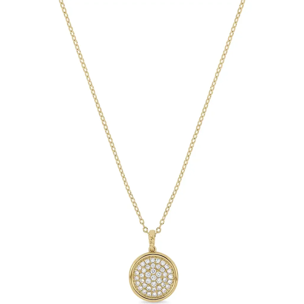 18K Gold Diamond Small Circle Pendant Necklace in 18K Yellow Gold/Diamond by Bony Levy