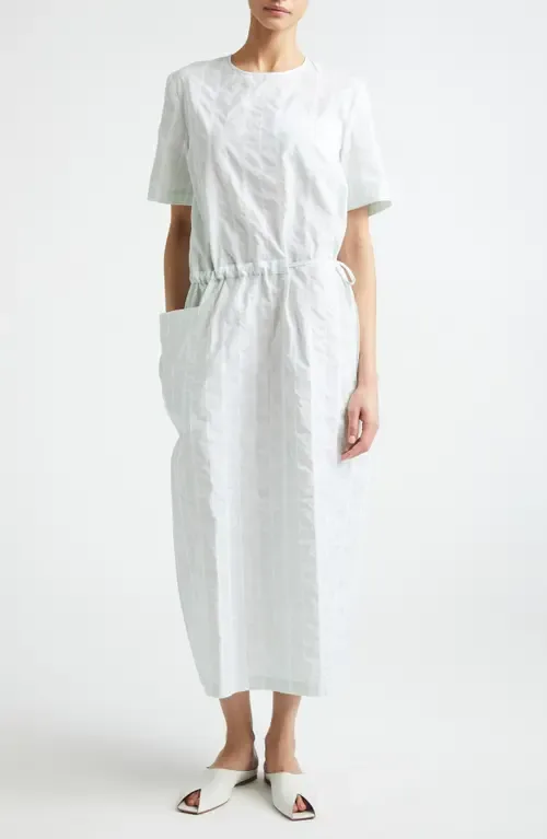 Renata Stripe Cinched Cotton Poplin Dress by Loulou de Saison