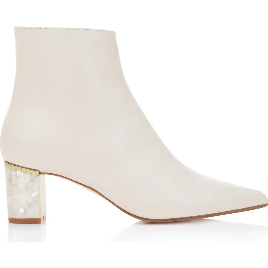 June White Pearl Heel Ankle Boots by Freya Rose