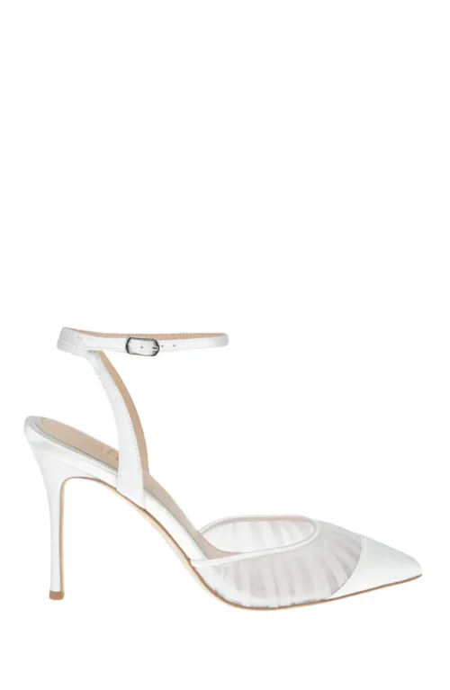 Chantelle Tulle Pleated Tulle Bridal Pointed Toe Stiletto by HARLO Australia