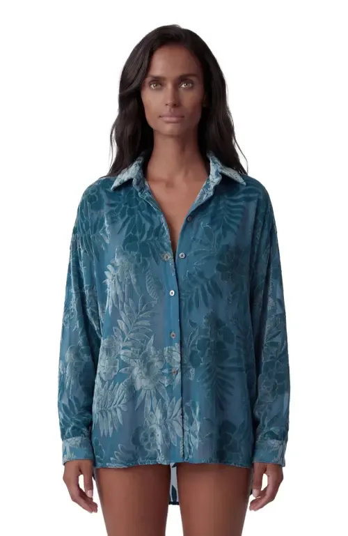 Velvet Devore Shirt by Lords of Harlech