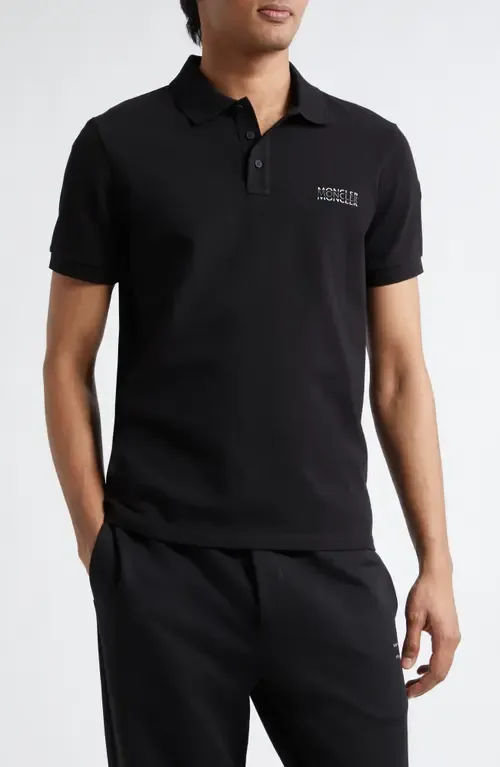 Logo Cotton Polo by Moncler