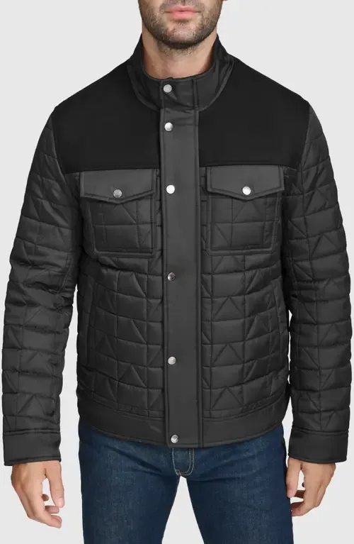 Mixed Media Quilted Jacket by Cole Haan