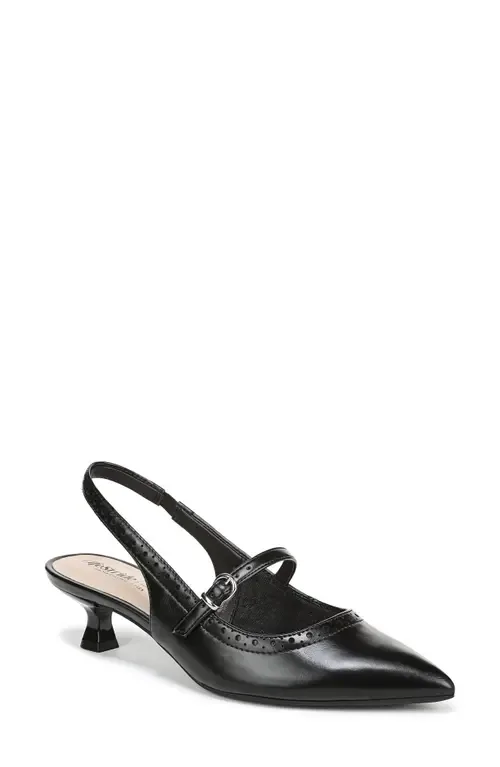 Marilyn Slingback Pointed Toe Kitten Heel Pump