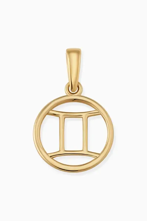 14K Yellow Gold Zodiac Pendant Charm by Oradina