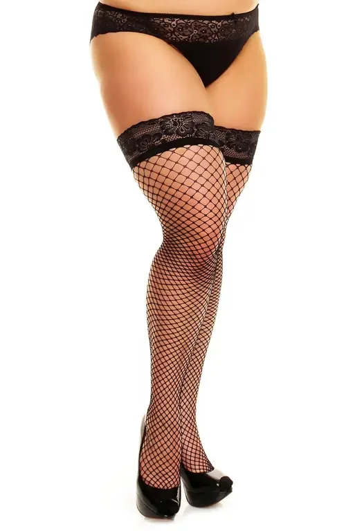 Fishnet Stay-Put Stockings by Glamory Hosiery