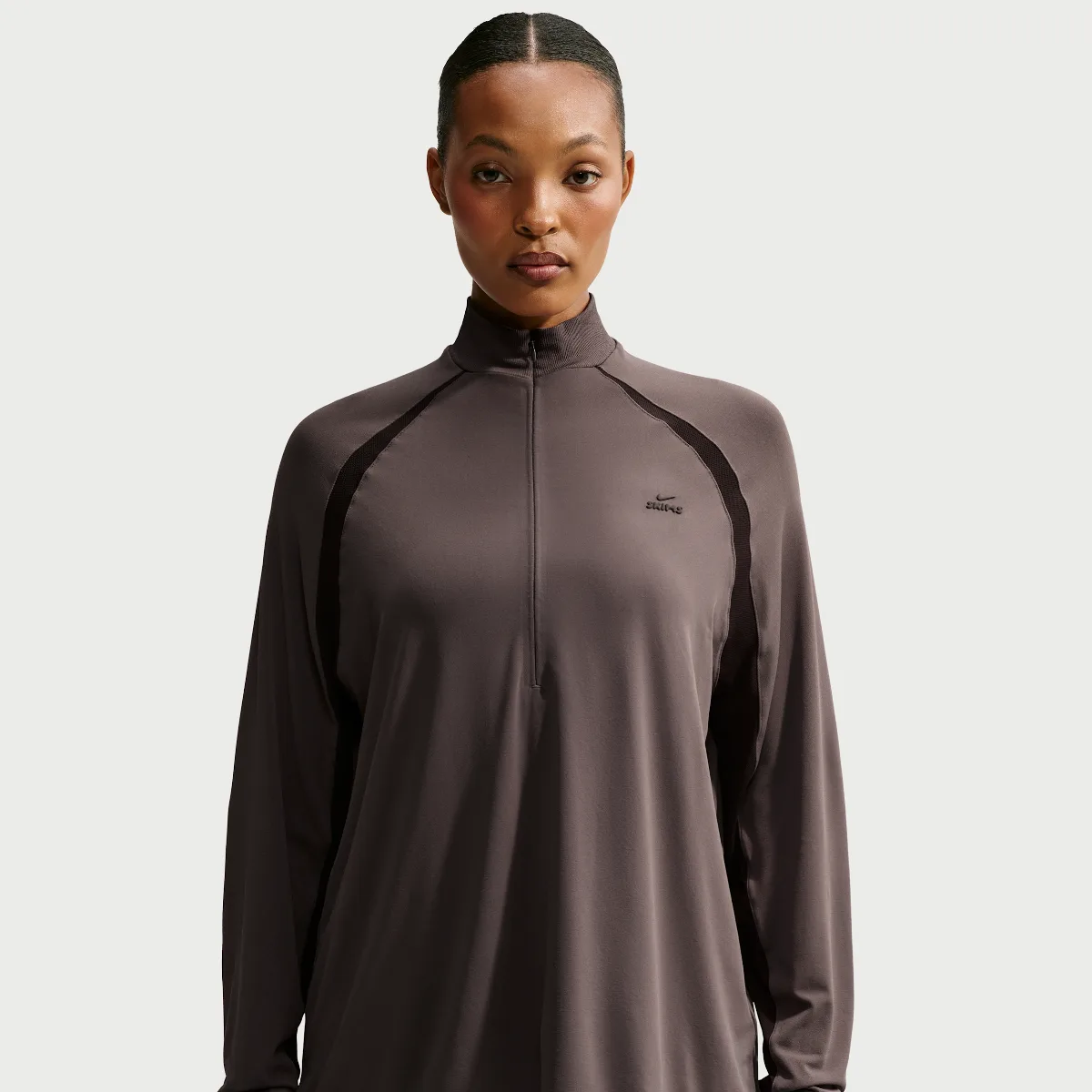 SKIMS Stretch Knit 1/2-Zip Long-Sleeve Top by Nike