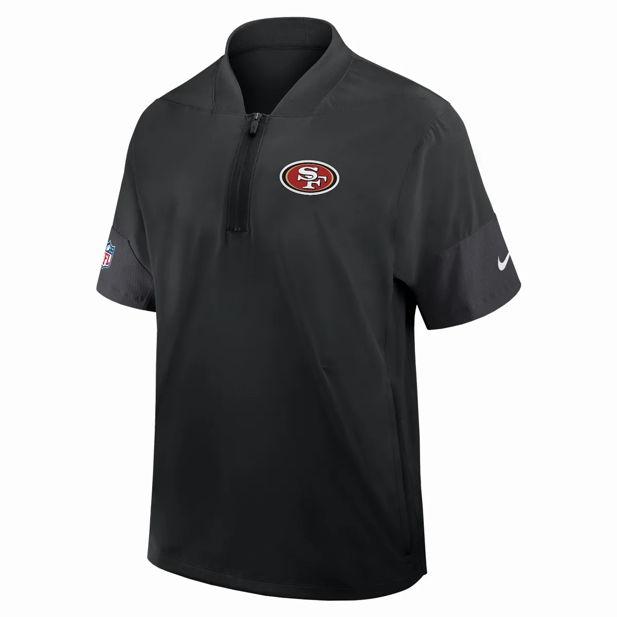 San Francisco 49ers Sideline Coach NFL 1/2-Zip Short-Sleeve Jacket by Nike