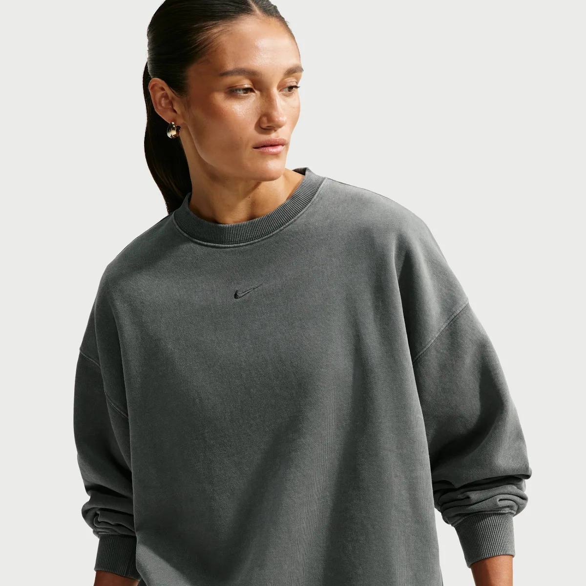 Studio Fleece Medium Weight Oversized Washed Crew-Neck Sweatshirt by Nike